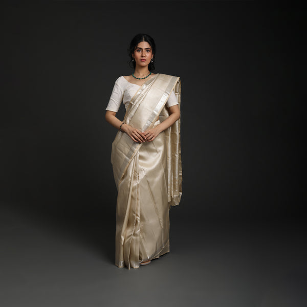 Silver Kanjeevaram Silk - Off White