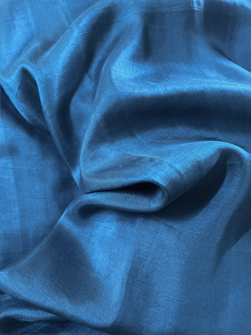 Petrol blue Yardage silk