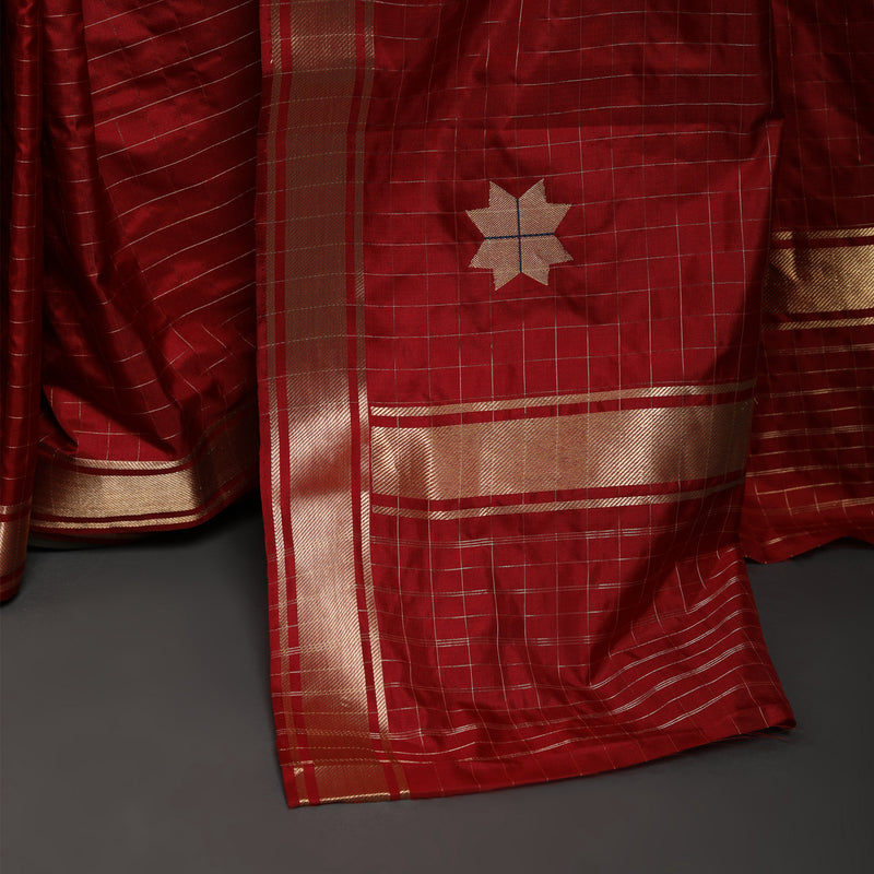 Vishwakarma Checks - Silk - Red