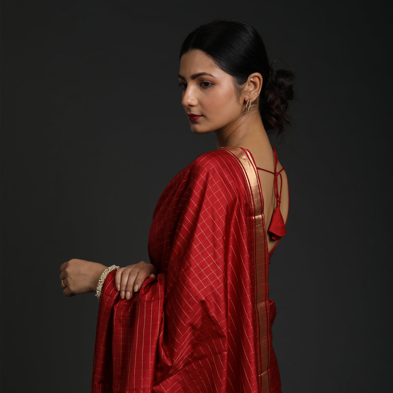 Vishwakarma Checks - Silk - Red