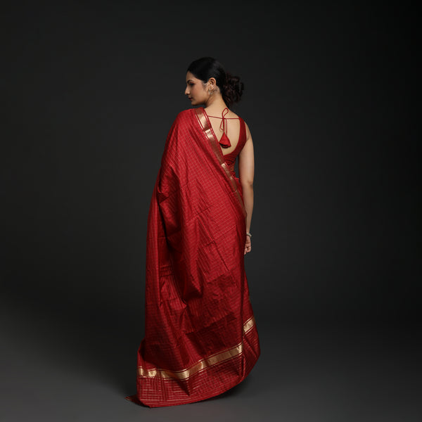 Vishwakarma Checks - Silk - Red